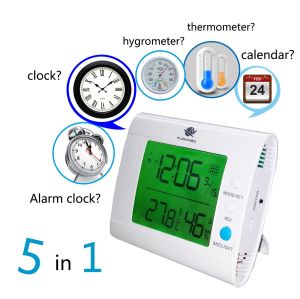 Home hotel office indoor Digital Desk Clock Alarm LCD Weather Calendar Thermometer Hygrometer