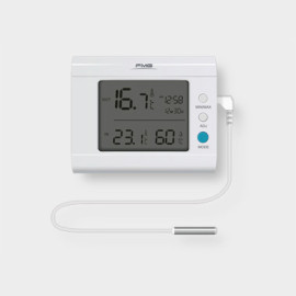 带时钟湿度显示室内外温度测量显示电子数字台式温度计外接3M线长温度传感器探头