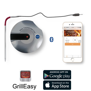 Round Shape Bluetooth Barbecue Thermometer App Mobile Operating Android & IOS