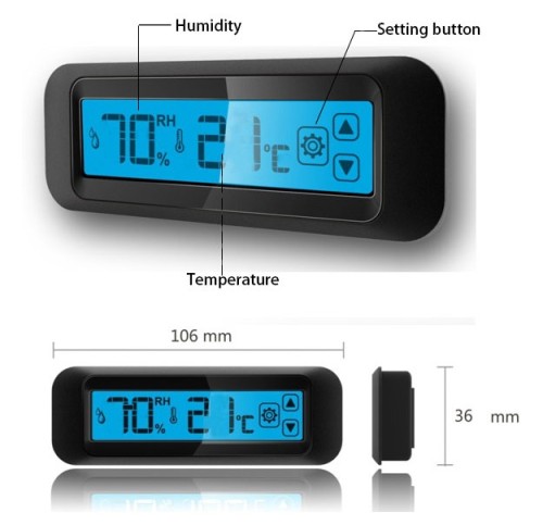 Humidity Temperature Controller Backlight Touch Screen Panel Industrial Drying Box, Red Wine Cabinet