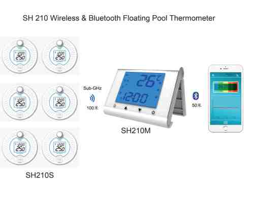 Wireless Bluetooth Flaoting Pool Thermometer with app for swimming poor，SPA, Bath House,fishery