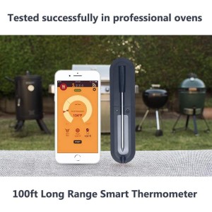 Smart Digital Meat Thermometer, Bluetooth Enabled Cooking Thermometer with Ultra-Thin Probe for Remote Monitoring of BBQ, Oven, Smoker, Air Fryer, Stove