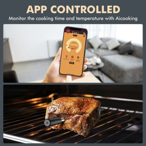 2024 Smart Meat Thermometer Digital Wireless Bluetooth Food Thermometer for Cooking Assisted Oven, Grill, Kitchen, BBQ, Smoker, Rotisserie in Amazon (Max:4 Probe)