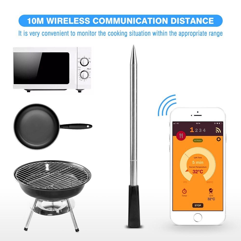 Smart Meat Thermometer with Wireless Bluetooth Connectivity