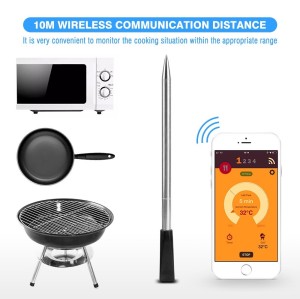 2022 NEW 42 hours Slow Cooking Food Thermometer  5mm diameter Probe IP67 Waterproof Wireless Digital Meat for Pressure Cooker, Oven, Grill, Kitchen BBQ, Barbecue Smoker etc..