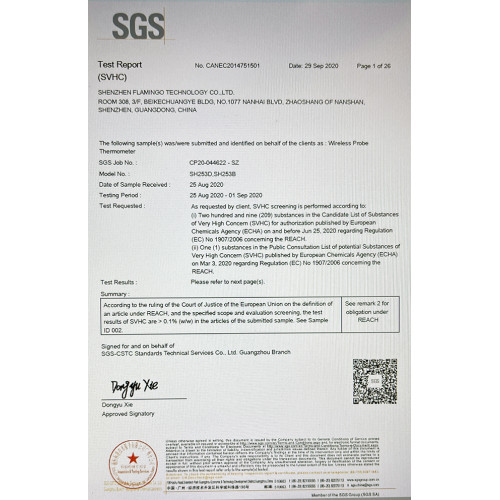 SGS REACH (SVHC) Test Report