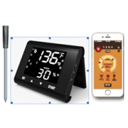 LCD display touch button &phone app two ways operate wireless Bluetooth barbecue probe thermometer