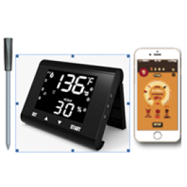 LCD display touch button &phone app two ways operate wireless Bluetooth barbecue probe thermometer