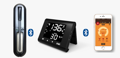 无线高温低温探针温度记录温度计LCD屏显示触摸按键和手机操作两种工作方式