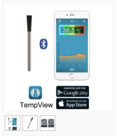 Animal Bluetooth Thermometer rectal Steel probe Wireless Bluetooth Animal Anal Temperature Probe Recorder TempView App Storage Data Recorder