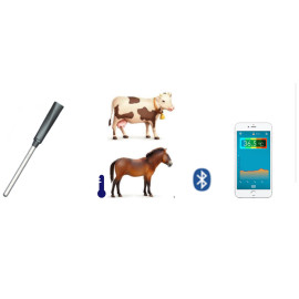 Animal Bluetooth Thermometer rectal Steel probe Wireless Bluetooth Animal Anal Temperature Probe Recorder TempView App Storage Data Recorder