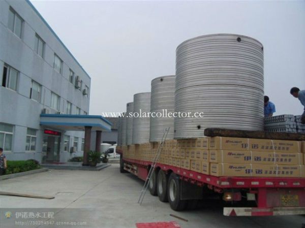 Large solar water tank for solar hot water project