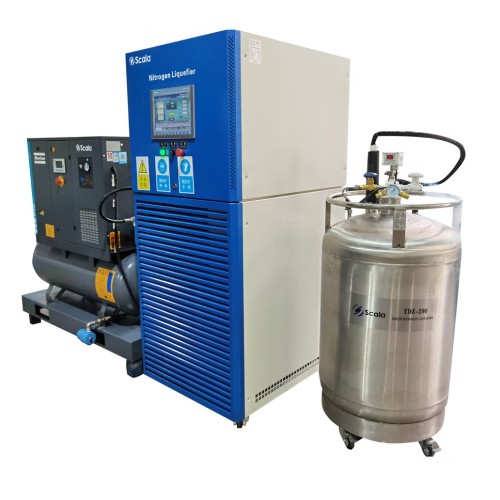 Automatic liquid nitrogen generator | 80 liters per day liquid nitrogen plant |  with 200 liters LN2 tank