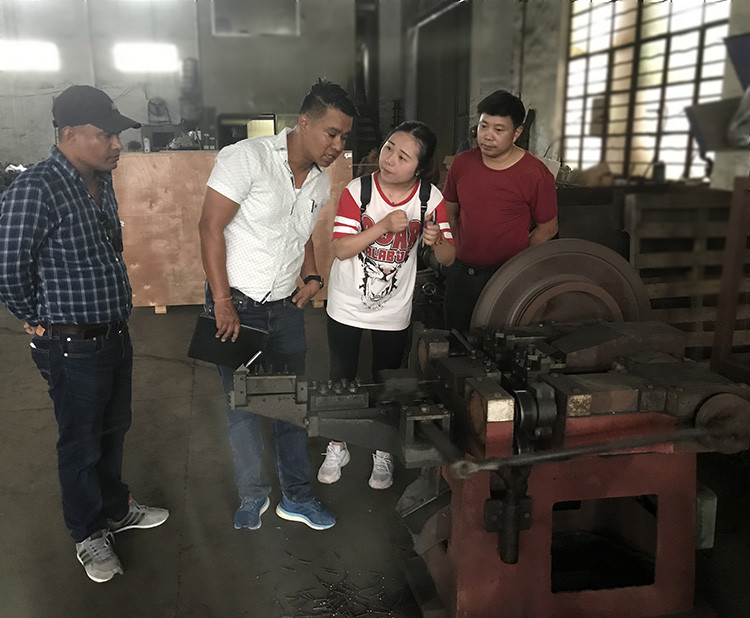 customers from Nepal visited our nail making machine factory.