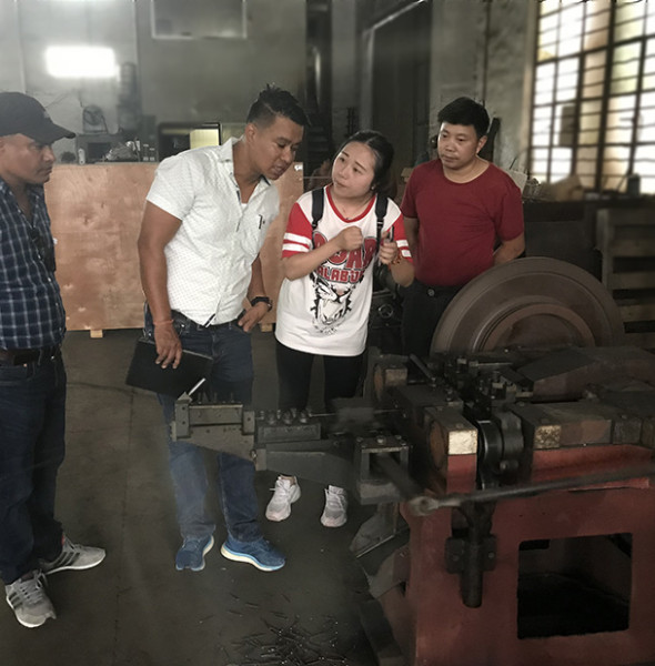 customers from Nepal visited our nail making machine factory.