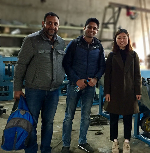 Nice to receive our India customers who are interested in our sewing needle...safety pin making machine.