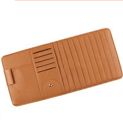 ATSB-6101 Auto Interior Leather Storage Pocket Pouch, Bag for Card License Registration Pen Mobile