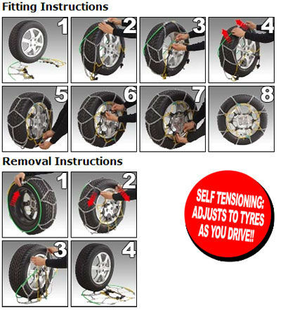 Quick mounting passenger car chain---KNSA9mm Diamond Type