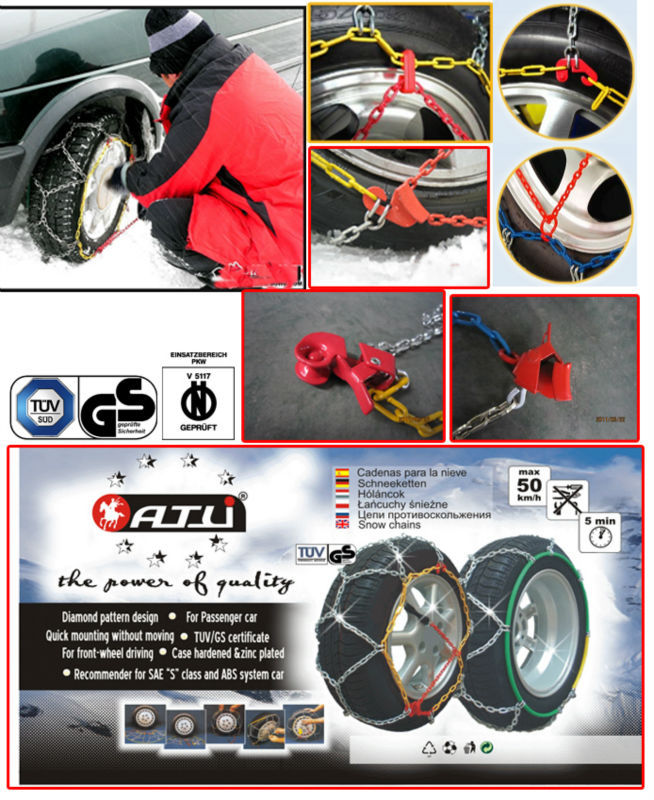 Adjustable powerful snow chains kns12mm for passenger car
