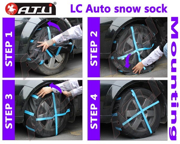 Multifunctional powerful passenger car white textile snow chain spare tire cover