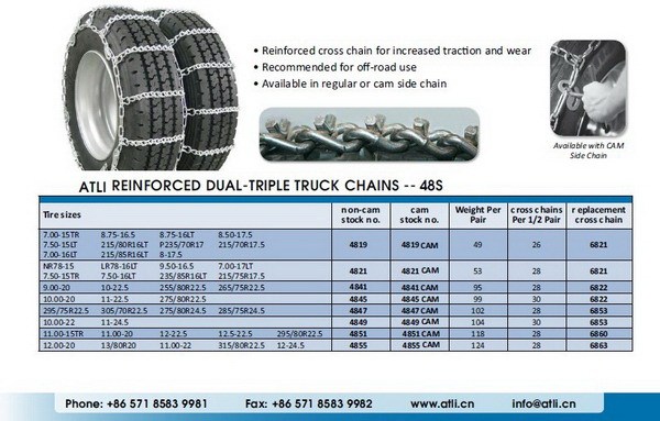 Safety economic galvanization truck tire chain