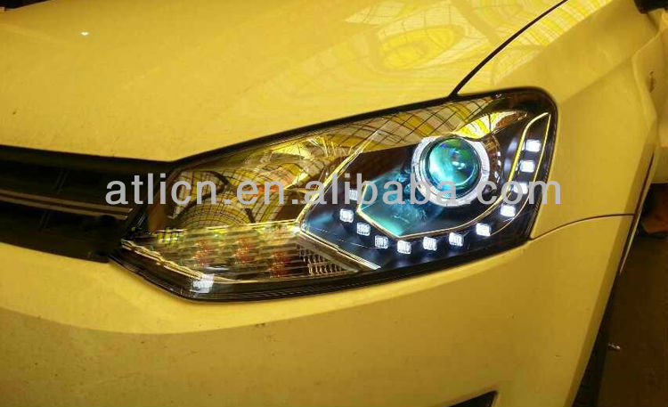 LED angle eyes head lamp for POLO 2011
