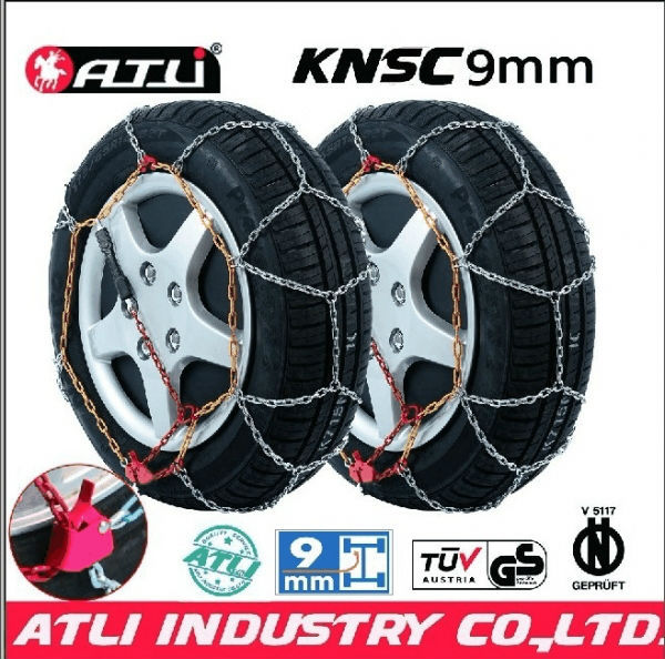 high quality best sale KNSC 9mm Snow chains for Passenger car, anti-skid chain,tire chain