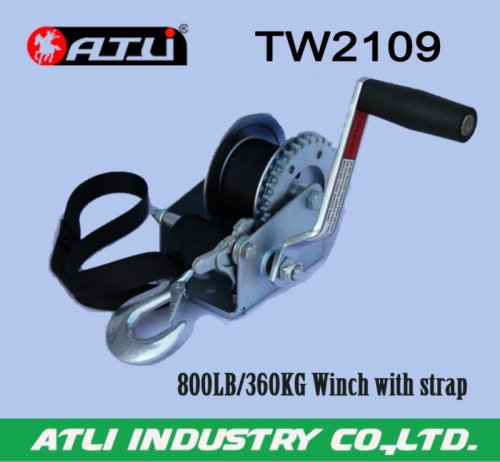 High quality hot-sale 800LB/360KG Winch with strap TW2109,hand winch