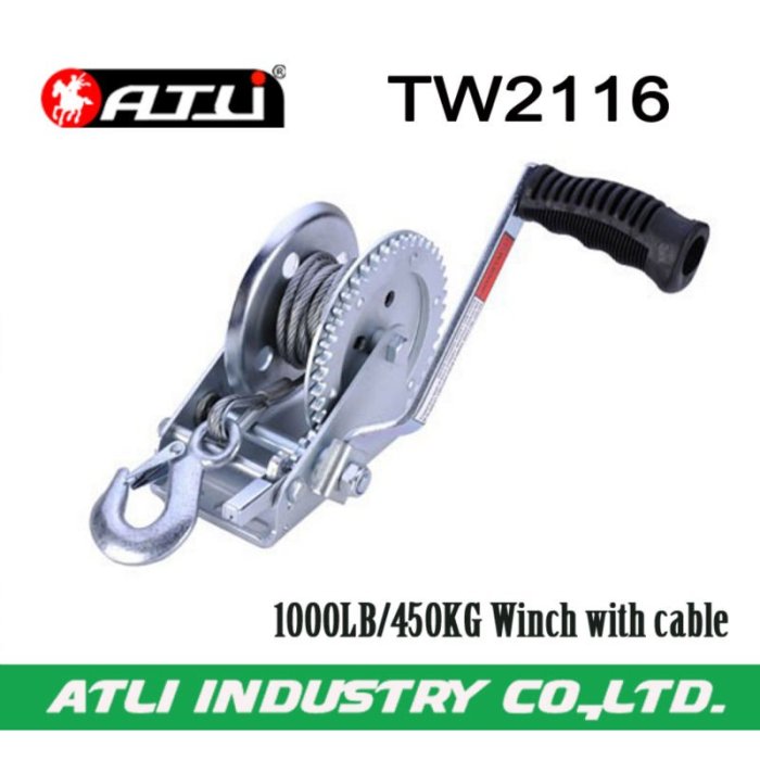 High quality hot-sale 1000LB/450KG Winch with cable TW2116,hand winch