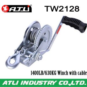 High quality hot-sale 1400LB/630KG Winch with cable TW2128,hand winch