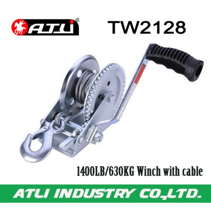 High quality hot-sale 1400LB/630KG Winch with cable TW2128,hand winch