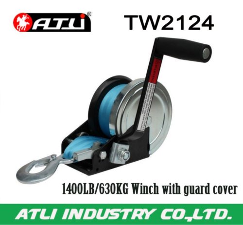 High quality hot-sale 1400LB/630KG Winch with guard cover TW2124,hand winch