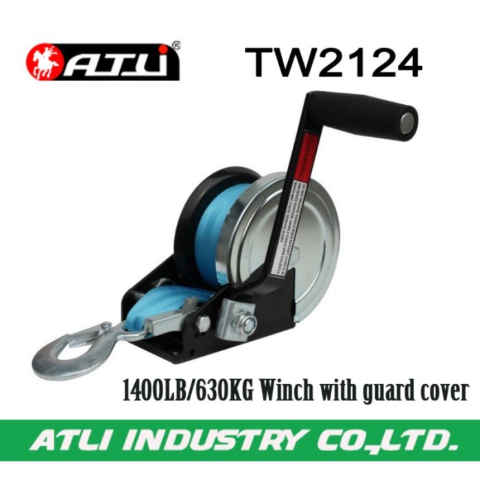 High quality hot-sale 1400LB/630KG Winch with guard cover TW2124,hand winch