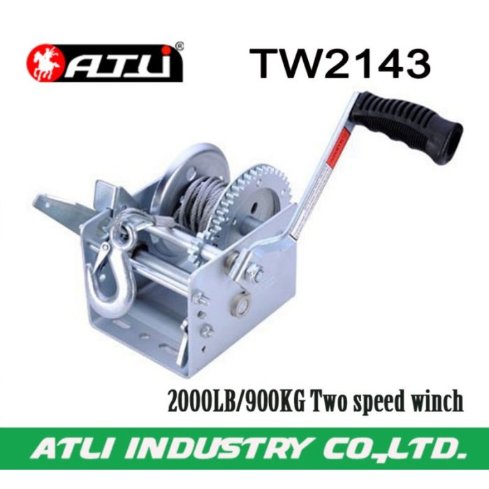 High quality hot-sale 2000LB/900KG Two speed winch TW2143,hand winch