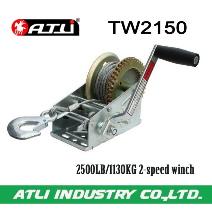 High quality hot-sale 2500LB/1130KG 2-speed winch TW2150,hand winch small