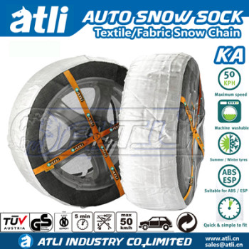 Atlichain KA autosock anti skid fabric snow chains passenger car snow tire cover auto snow sock