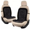 ATSC-5050 Black Velvet And Wooden Beaded Car Seat Cover Comfort Massage Cool Auto Seat Cushion