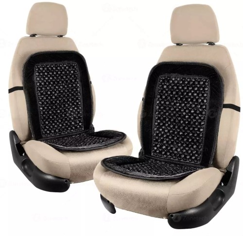 Atliprime Black Velvet And Wooden Beaded Car Seat Cover Comfort Massage Cool Auto Seat Cushion
