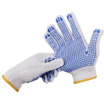 Atli Knitted PVC Cotton Cut Resistant Cotton Glove with Rubber Dimples