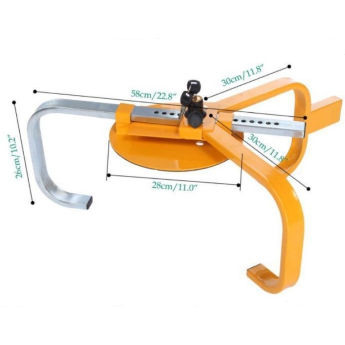 ATLI TL2004 Wheel Lock Clamp Adjustable Tire Boot Lock Anti-Theft Lock Clamp Boot Tire Claw for Parking Car Truck RV Boat Trailer