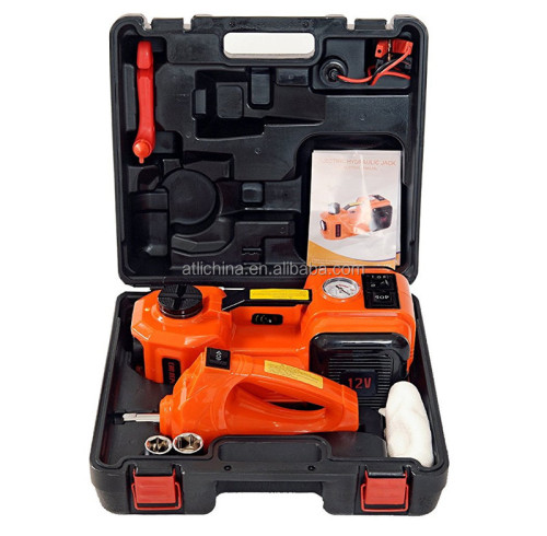 AtliFix Car Repair 12V DC 3 in 1 Tire Inflator and Flashlight with Electric Impact Wrench 5T Electric Hydraulic car Floor Jack