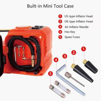 AtliFix Car Repair 12V DC 3 in 1 Tire Inflator and Flashlight with Electric Impact Wrench 5T Electric Hydraulic car Floor Jack