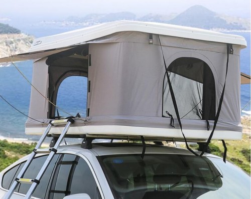 Hard Shell Car Roof Tent Roof Top Tent Camper, Car 4x4 Roof Top Tent, Water Proof Anti-UV PU Coated Rooftop Tent Anne