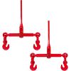 3/8" – 1/2" Ratchet Binders 9,215 LBS Secure Working Load, G70 Hooks and Adjustable Length, for Grade 70-80 Chains, Tie Down, Hauling, Towing, 4-Pack, Red