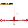 3/8" – 1/2" Ratchet Binders 9,215 LBS Secure Working Load, G70 Hooks and Adjustable Length, for Grade 70-80 Chains, Tie Down, Hauling, Towing, 4-Pack, Red