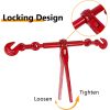 3/8" – 1/2" Ratchet Binders 9,215 LBS Secure Working Load, G70 Hooks and Adjustable Length, for Grade 70-80 Chains, Tie Down, Hauling, Towing, 4-Pack, Red