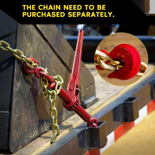 Ratchet Chain Binder, 1/4 to 5/16 Inch Load Binders 2600LBS Working Load Capacity, Breaking Strength 9200LBS Heavy Duty Ratchet Type Binder Ratchet Boomer to Truck Flatbed Trailer