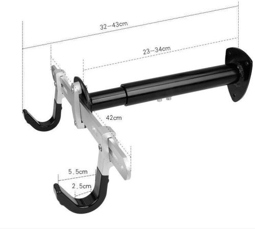 Aluminum Alloy Adjustable Indoor Bike Storage Wall Mounted Bike Rack Maximum Load Capacity 50kg