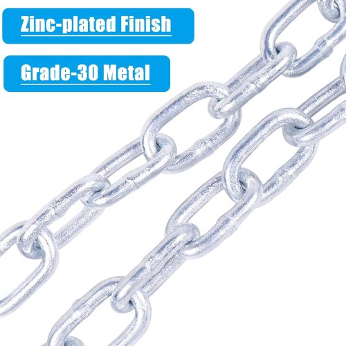 3/16'' x 48''Trailer Safety Chain with 2 Latches S Hook,2,000Lbs Capacity,G30,Secures Tow Vehicle to Trailer