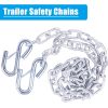 3/16'' x 48''Trailer Safety Chain with 2 Latches S Hook,2,000Lbs Capacity,G30,Secures Tow Vehicle to Trailer